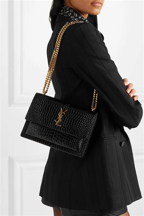 ysl sunset small croc|Saint Laurent Sunset Bags for Women .